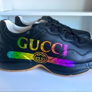Gucci Rhyton Iridescent Logo Sneaker Men US size 9